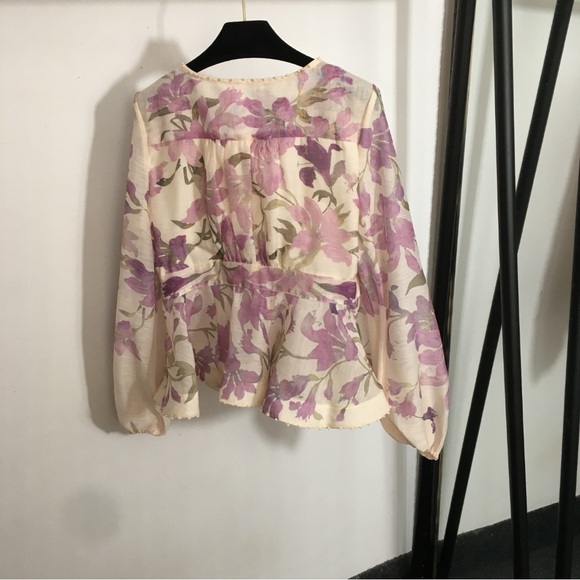 ZIMMERMANN Floral Two Piece Set Blouse & Shorts Lightweight Beach Spring - Picture 3 of 7